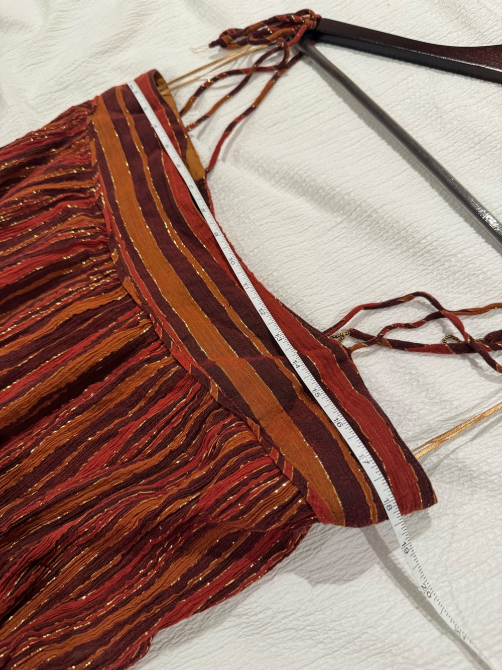 Free People Striped Tie-Shoulder Jumpsuit in Rust and Mustard - Picture 5 of 6